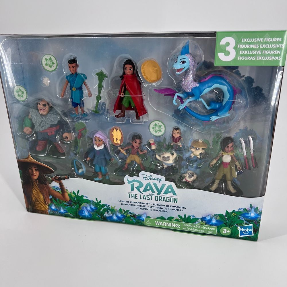 NWT NIB Disney’s Raya and the Last Dragon Land of Kumandra Figurine COMPLETE SET